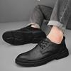 Men's Leather Shoes Lace Up Black Soft Leather Soft Bottom Spring Autumn Best Man Business Formal Wear Casual Oxfords Shoes