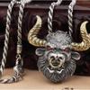 Модное персонализированное ретро доминирующее ожерелье с подвеской в виде головы быка