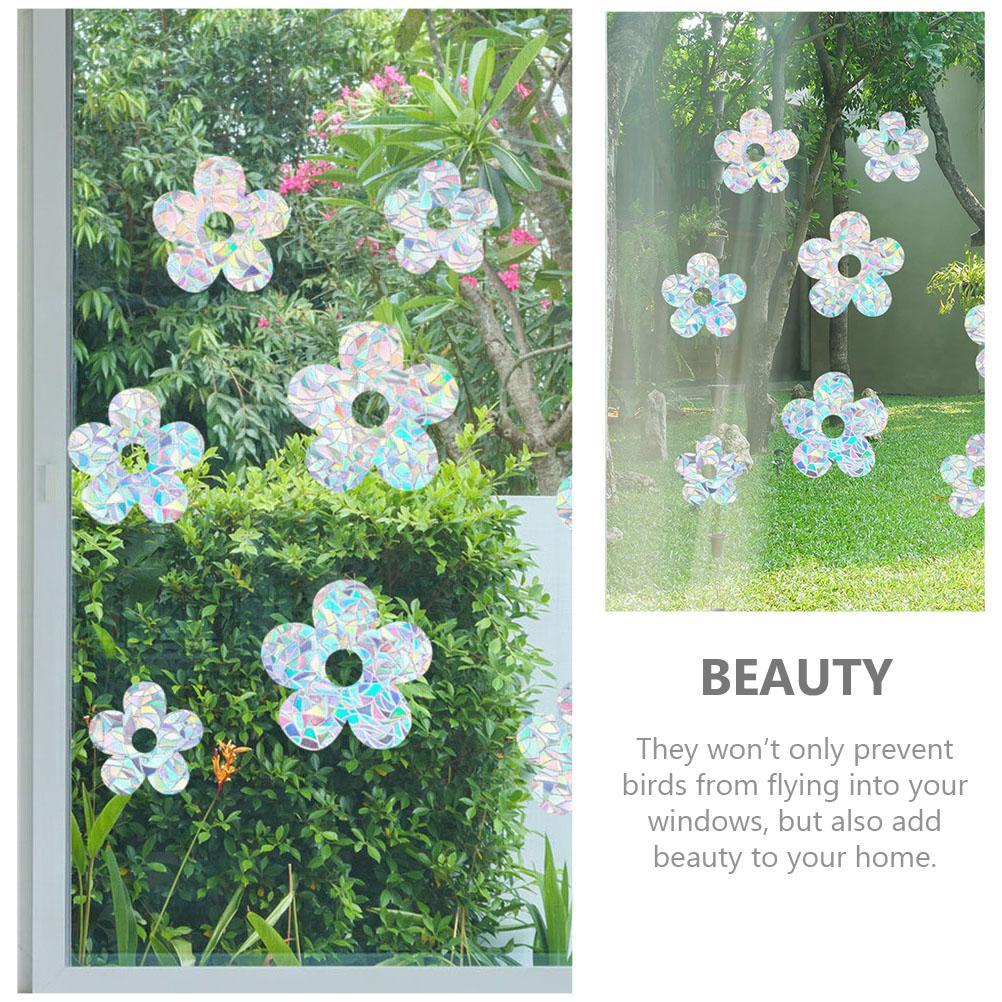9 Pcs Small Flower Window Pattern Stickers Decorative Decal Flowers Anti-collision Pvc Decals
