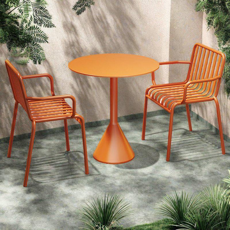 Wrought Iron Outdoor Table & Chair Set – 3-Piece for Garden, Balcony, or Cafe.