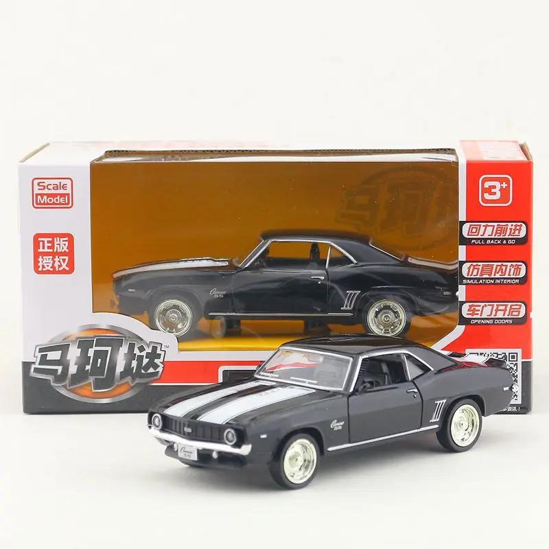 Македа1:36 Chevrolet США 1969 Camaro SS Винтажный Матовый Черный Литой Металлический Модель Автомобиля Игрушка Для Коллекции Подарок Детям