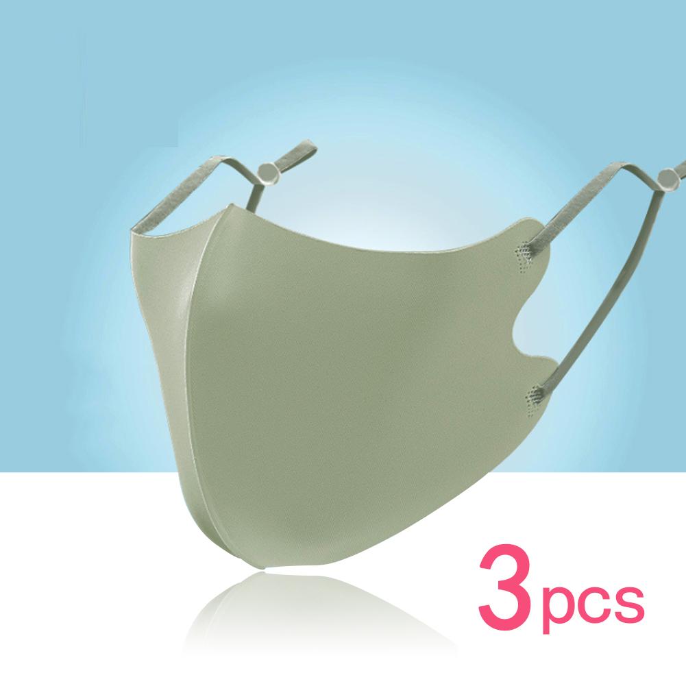 3 PCS Ice Silk Masks Washable Anti Dust Filter Mouth Face Mask for Adults