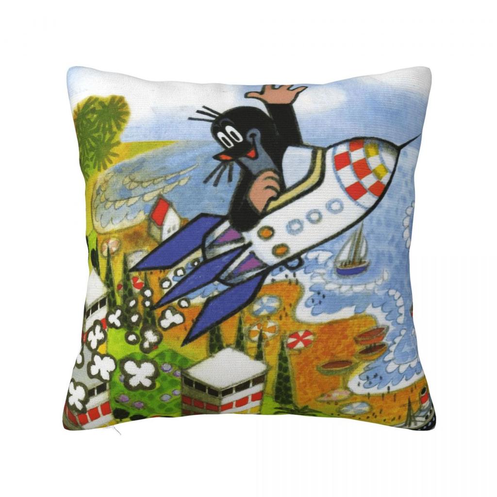 The Little Mole In The Snow Pillow Cover Cute Funny Pillow Case For Sofa Home Decoration Cushion Cover Soft Pillowcases Gift