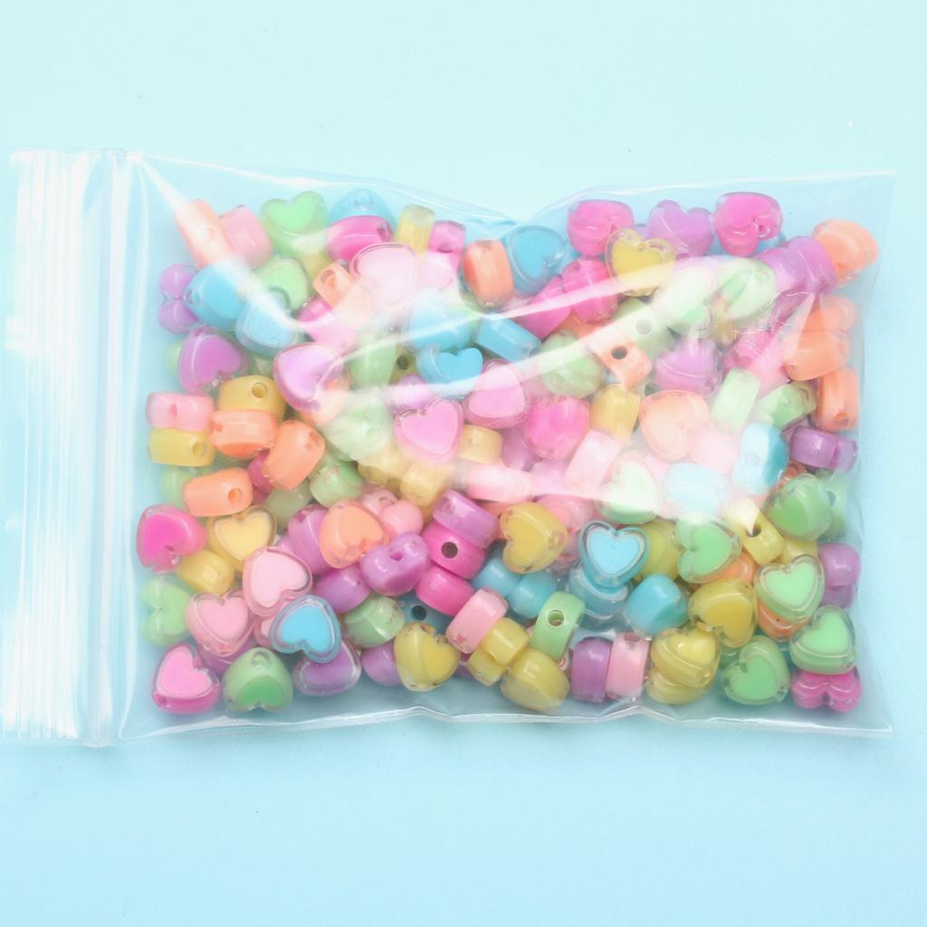 200 шт. Бусины-разделители Браслет ручной работы Свободные бусины Подвески DIY для изготовления ювелирных изделий Акриловое ожерелье Сэндвич в форме сердца Прозрачный 7*8 мм