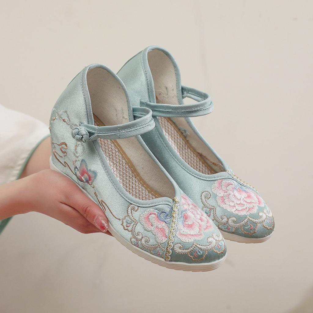 [Юньси] Распродажа! Клиренс! Туфли Ханфу на высоком каблуке, вышитые женские туфли, старинный скошенный каблук, внутренняя платформа, увеличивающая рост, туфли Ханфу