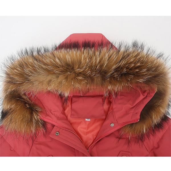 Новая модная детская теплая пуховая куртка Зимняя для девочек с меховым воротником Белый утиный пух Длинная куртка 120-170 см