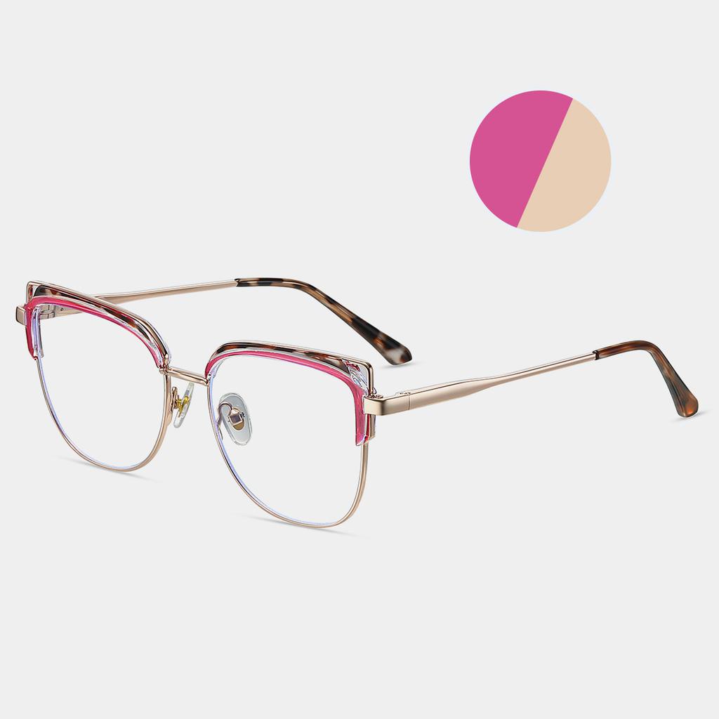TR90 Reading Eyewear Female Eyeglass Frame Ladies Metal Transparent Screen Spectacle Cat's Presbyopic Alloy Eye New Clear Presbyopic Computer