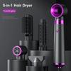 Multifunction Hair Dryer 5 In 1 Hot Air Comb Automatic Curling Rod Straight Hair Comb Hair Dryer Salon Style Tool Fast Dry