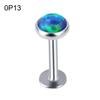 Faux Opal Labret Lip Ring EBody Piercing Ear Stud Earring