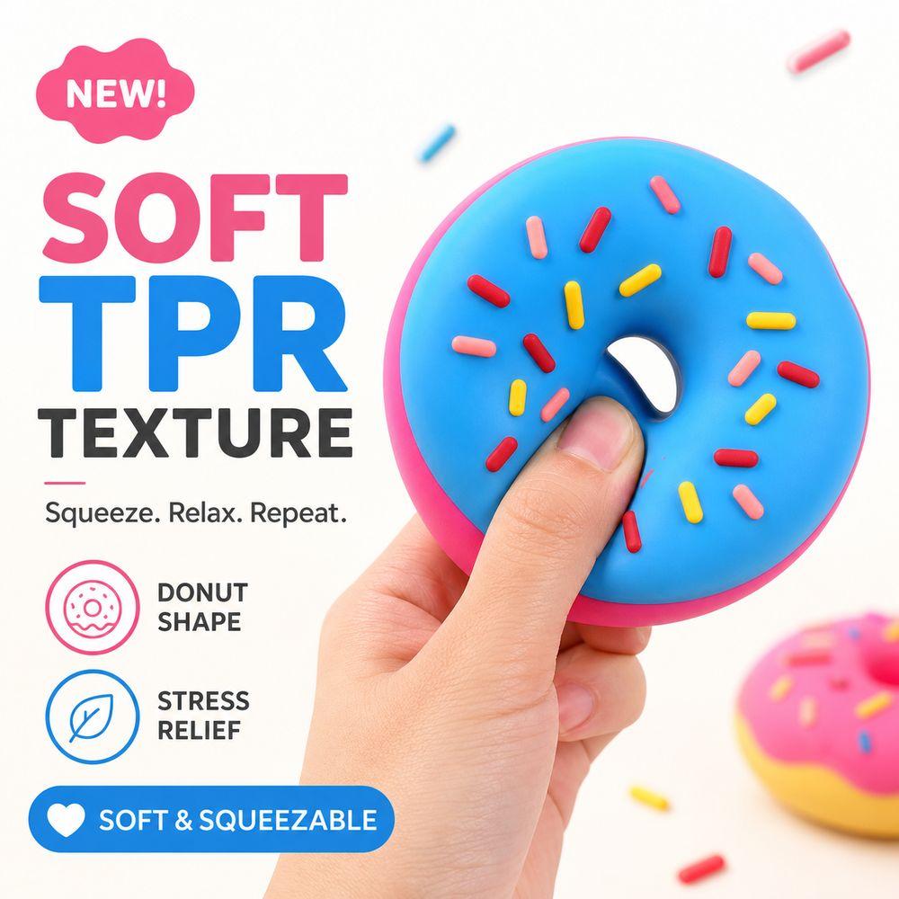 Colorful Donut Squishy Toy Soft Texture Donut Squishy Pinch Le Gifts Squishy Toy Sensory Fun