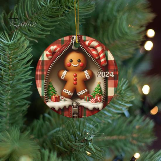 Рождественский подвесной орнамент, плоский акриловый Санта-Клаус, молния, украшение, праздничный кулон для рождественской елки, декор для зимней вечеринки