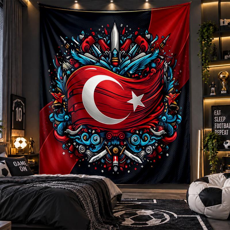 Wall Hanging Tapestry Turkey Football Print Cloth for Living Room Bedroom Home Decor