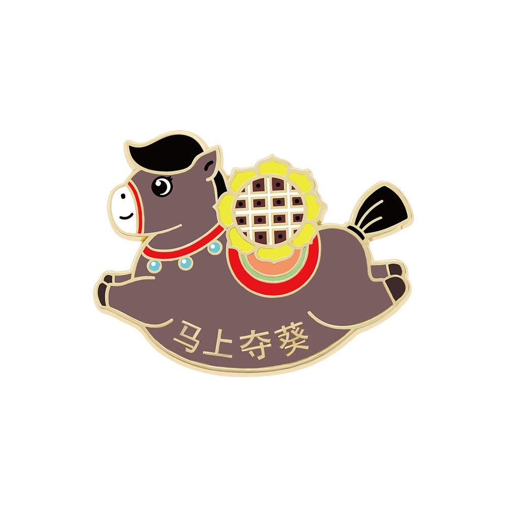 Cute Zodiac Horse Brooch Cartoon Horse Year Brooch Badge Pins Animal Brooch Women Accessories