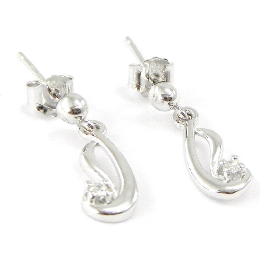 Les Trésors De Lily [I1088] - Серьги серебряные 'Калин' Серебро белое (родиевое покрытие) - 15х5 мм