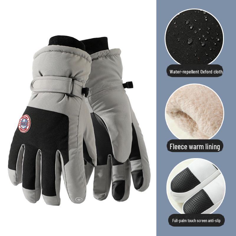 Зимние теплые лыжные перчатки: Плотные, нескользящие, брызгозащищенные перчатки для сенсорных экранов для активного отдыха