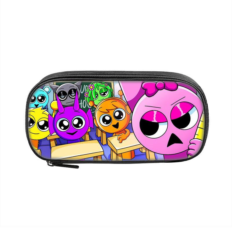 Пенал с принтом Rhythm Box Sprunki Музыкальная игра Школьные принадлежности для начальной и средней школы