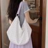 Versatile Zipper Handbag Trendy Large Capacity Shoulder Bag Purple Polka Dot Tote Bag  For Women