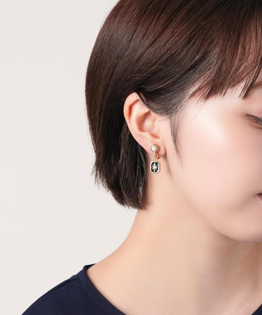 En Black Square Earrings LAME1045 D2 [Lanvin Bleu]