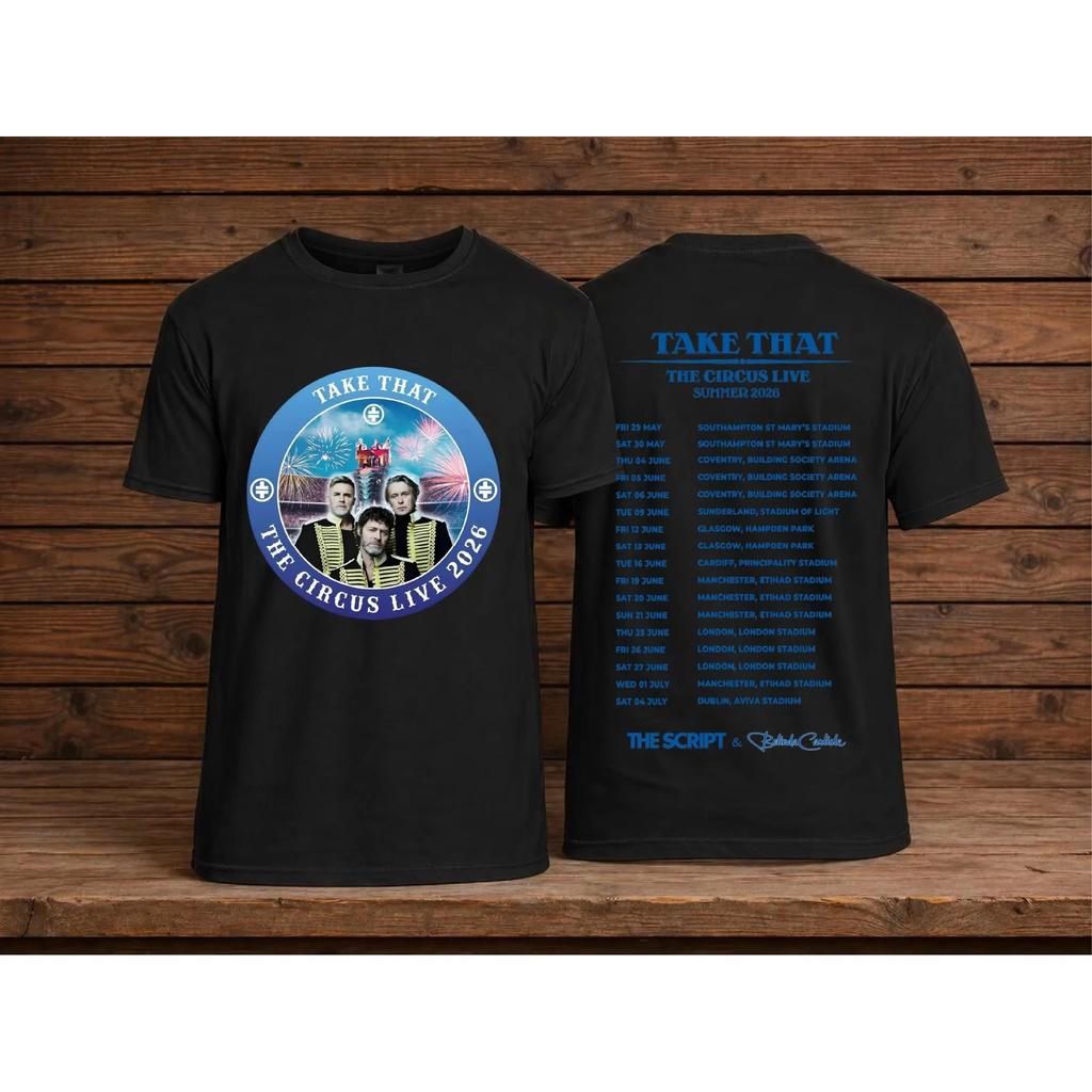Hot Sale Take That Tour 2026 Summer New Fashion Cotton T-shirt Unisex Vintage Hip Hop Streetwear Top Y2K Gothic Cotton Oversized T-shirts