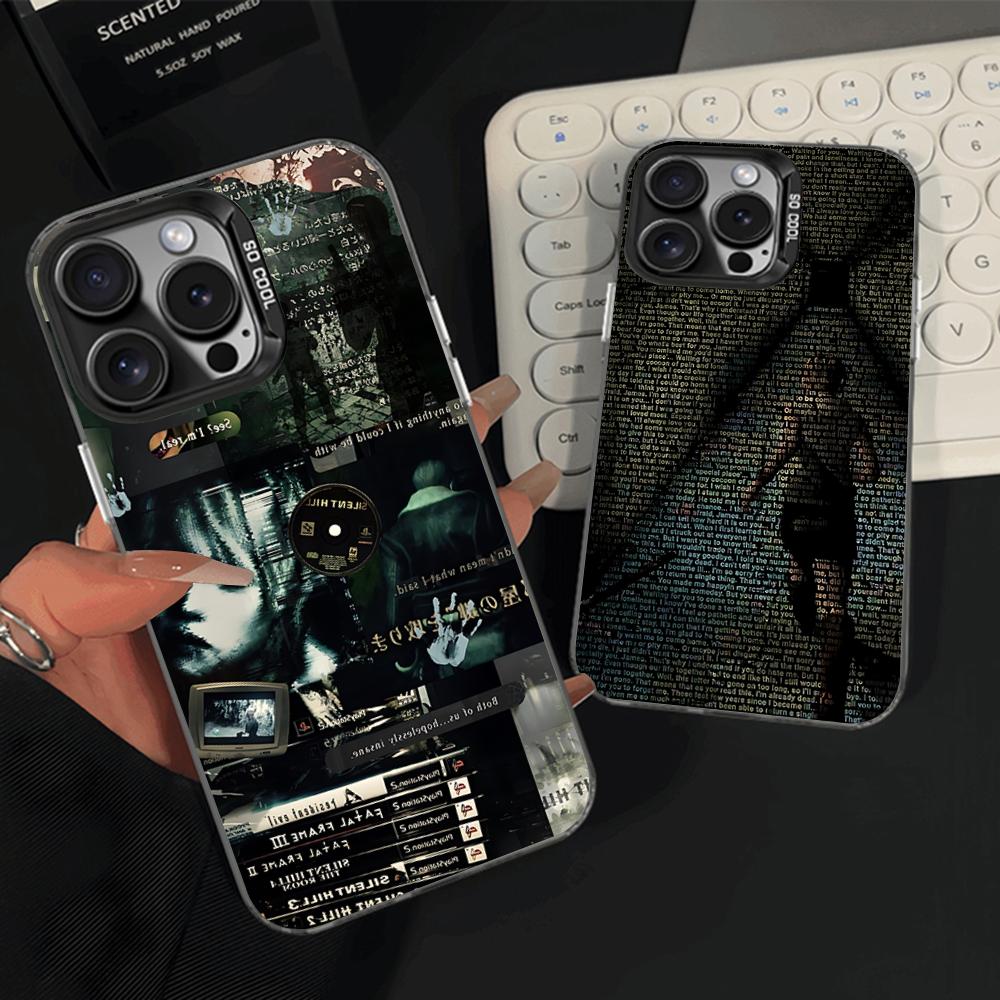 S-Silent Horror Hill Game Phone Case For iPhone 16,15,14,13,12,11,Pro,Max,Plus,Mini,XS,SE Anti Fall Black Matte Hard Bumper