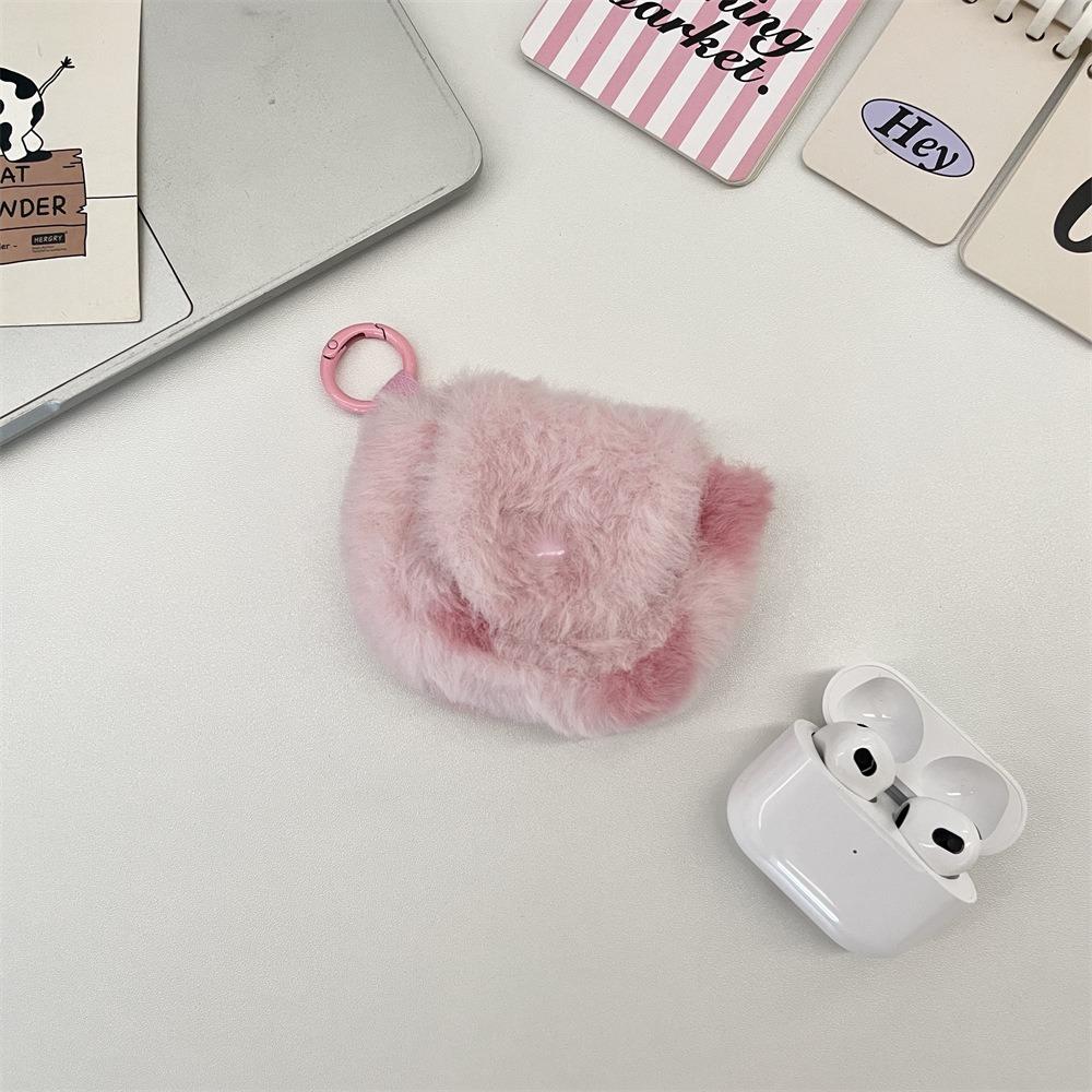 Portable Earphone Storage Bag Snap Button Mini Bluetooth Headset Case Love Heart Coin Purse for Women Girls