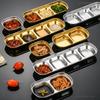 304 Stainless Steel Seasoning Dish Multi-grid Hot Pot Dipping Bowl Vinegar Soy Kimchi Sauce Dish Snack Plate Kitchen Tableware