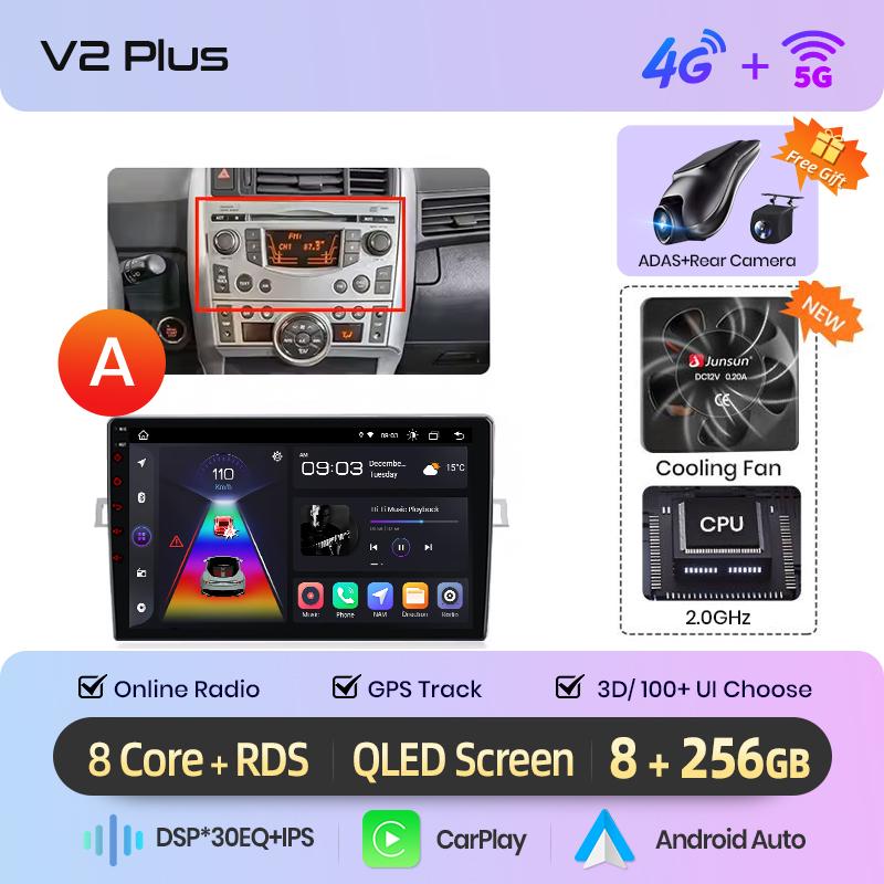 Junsun CarPlay Android Auto Car Radio for Toyota Verso R20 2009 2011 - 2018 GPS smart Multimedia Car Radio