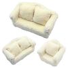 Miniature Couch 1:12 Scale Mini House Sofa Plush Miniature Furniture Dolls Home Accessories Photo Props Gift for Boys Girls
