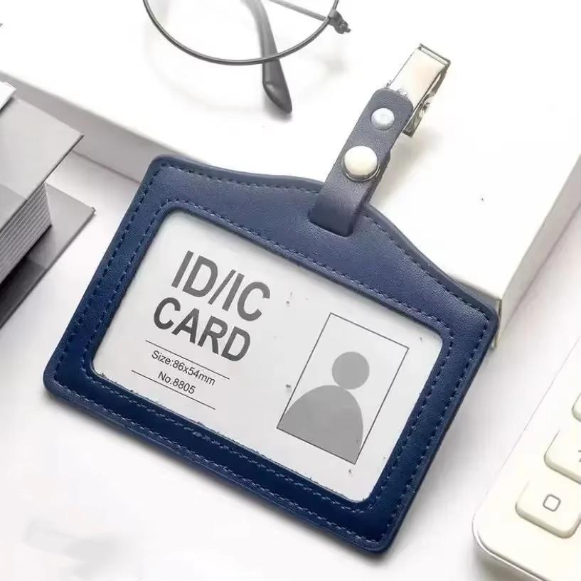 Горизонтальный вертикальный чехол для удостоверения личности из натуральной кожи для удостоверения личности медсестры, держатель для кредитной карты, держатель для бейджа, чехол для карты