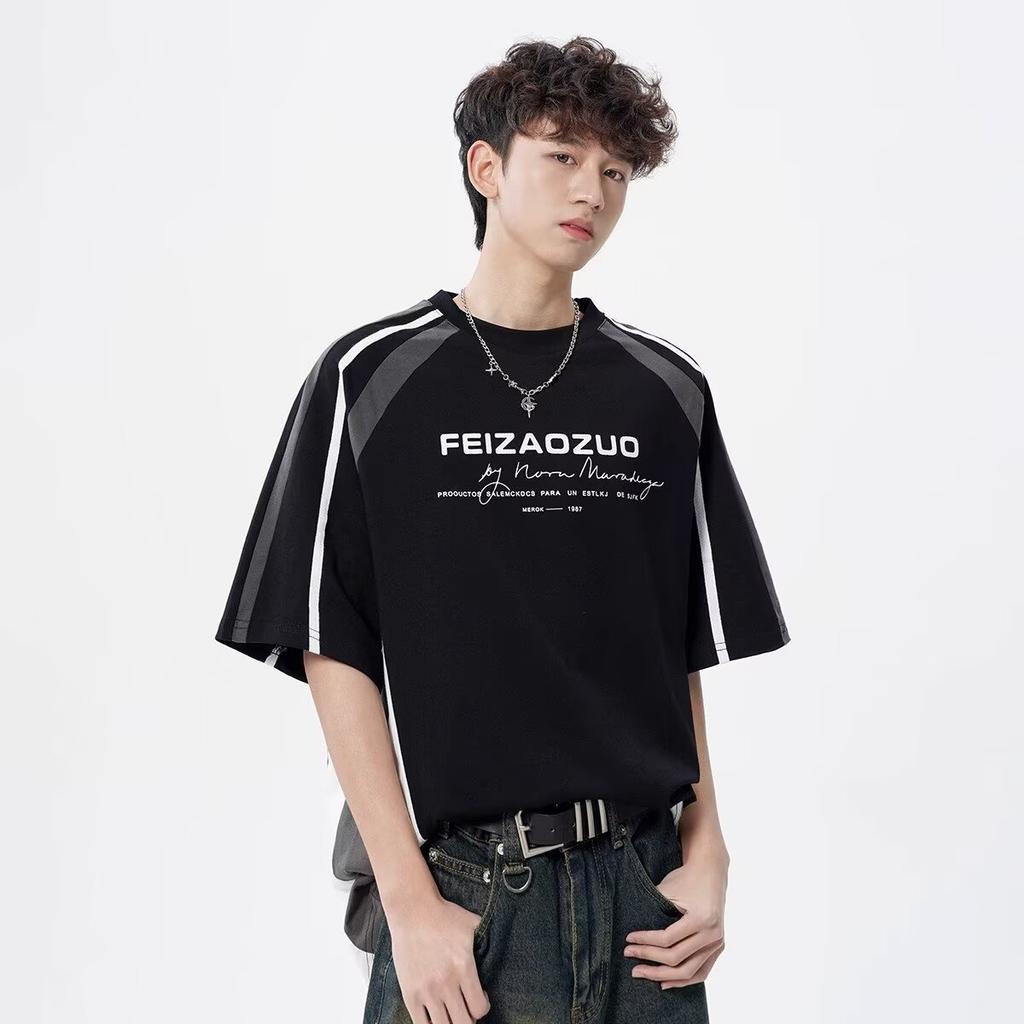 Футболка с коротким рукавом, мужская модная брендовая летняя свободная футболка с коротким рукавом 2025 года, новинка в Интернете, модная простая принтованная футболка