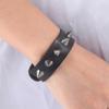 Rock Cool Gothic Punk Alloy Female One-row PU Leather Bangles Wristband Jewelry Rivet Bracelets