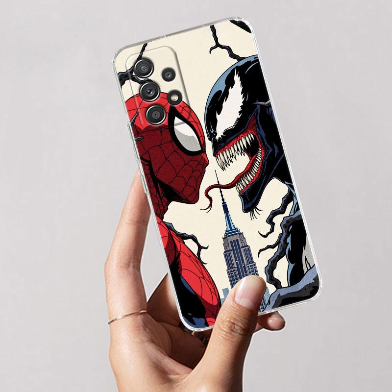 Человек-паук Веном Марвел Арт Прозрачный чехол для Samsung Galaxy A57 A37 A56 5G A36 Чехлы A55 A54 A35 A26 A07 A17 A16 A06 A36 A15 Чехол