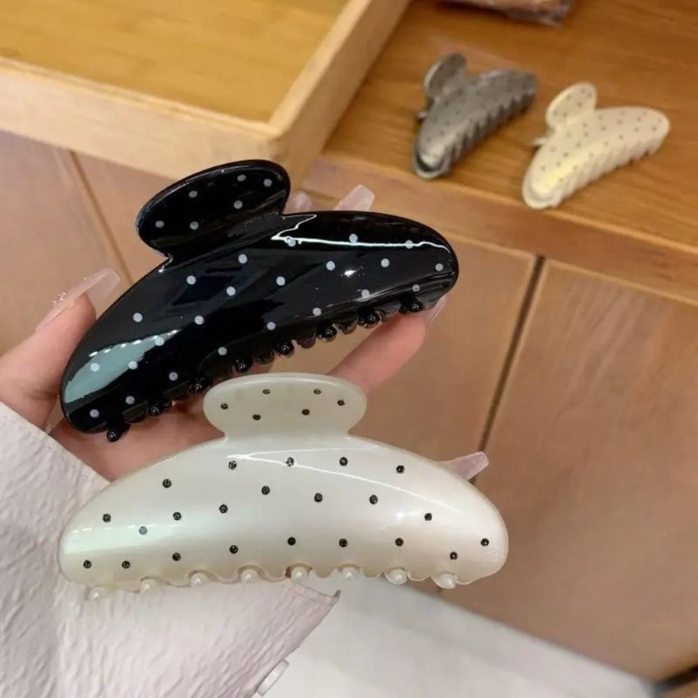 Non-Slip Hair Claw Plastic Hairpin New Polka Dot Grip Clip
