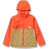 Compact UV Retro Size 140 Kids' Jacket, Unisex, Water-Repellent, Protection, Lightweight, Orange/Kelp Tan,