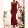 Women's Summer Elegant Knitted Fishtail Slimming Halter Long Dresses