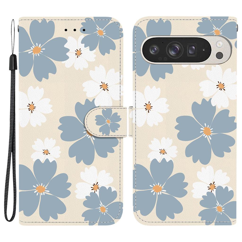 For Google Pixel 9 Pro XL Wallet Case Pattern Printing Leather Stand Phone Cover with Strap