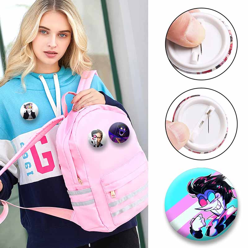Spamton Soft Button Pins Cartoon Game Funny Brooches for Collar Bag Shoes Round Cosplay Badges Party Gifts Jewelry Accessories