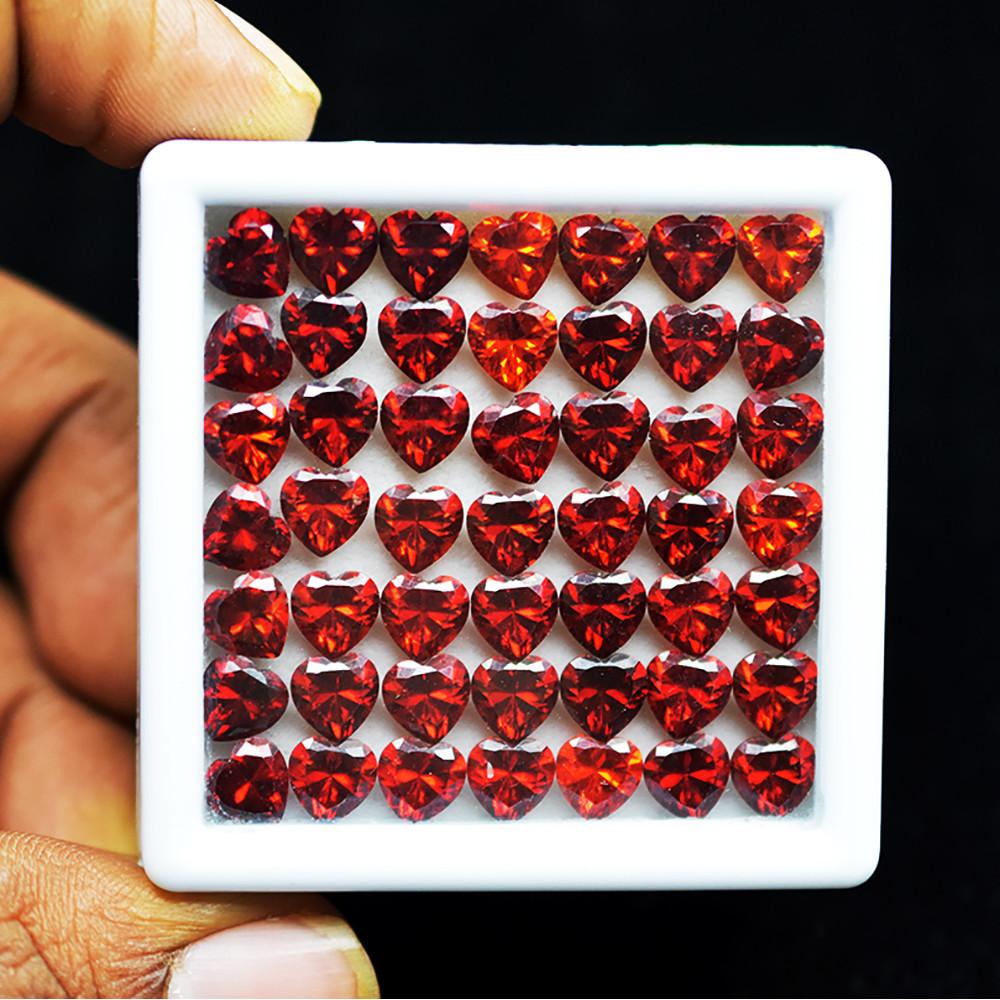 Natural Orange Sapphire Loose Gemstone 6x6 mm 4 pcs Lot Fire Heart Cut September Birthday Birthstone