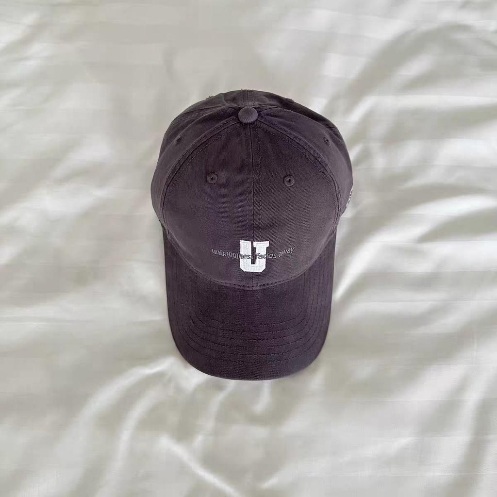 Fashion Hat Korean autumn and winter simple letter U thorn sun hat men's and women's tide four seasons versatile soft top couple show face small
