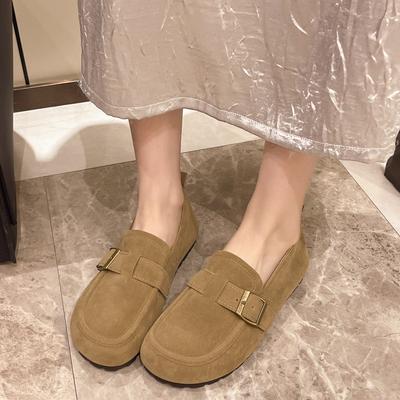 Женская весна и осень 2024 года. Новые бархатные туфли на плоской подошве. Женские туфли Doudou с мягкой подошвой и рукавами на одной педали. Женские туфли