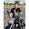 Men Moto Printed Short Sleeve O Neck T Shirt Summer Tees