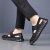 Men Soft Sole Comfort Sport Sandals Outdoor Light Beach Split Cow Leather Hollow Out Shoes Summer Anti-Slip Casual Men Sandals