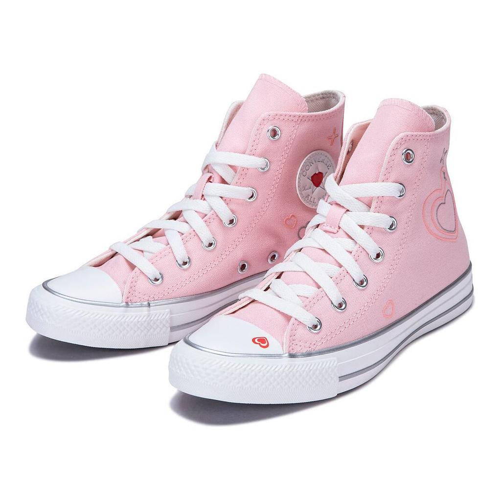 Converse Детские кроссовки Chuck Taylor All Star High GS Y2K Heart Pink Donut-Glaze Vintage-White A09118C