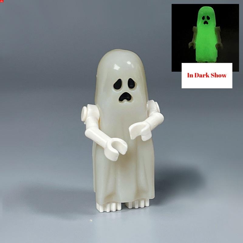 MOC Bricks Skull Cage Halloween Luminous Ghost Horse Skeleton Action Figure Educational Building Blocks Children Toys Gift