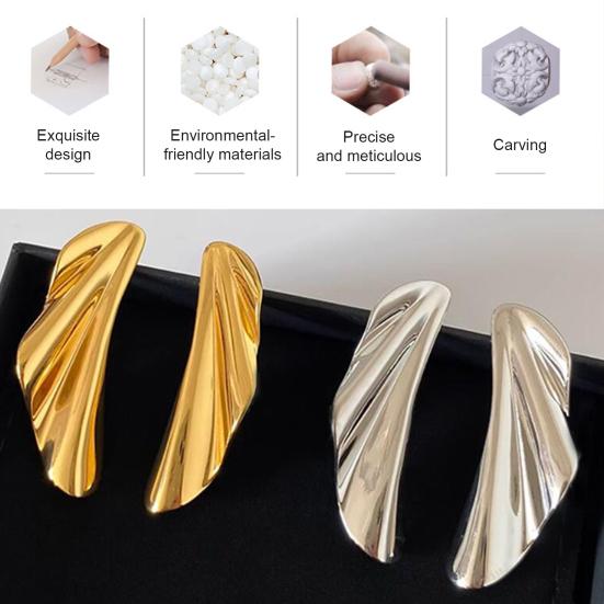 1 Pair Leaf Stud Earrings for Women, Irregular Geometric Metal Leaf Dangle Earrings, Statement Jewelry Gifts