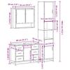 3 Piece Bathroom Furniture Set Smoked Oak Wood Based Material
