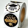500 шт./Набор 2026 Наклейки на выпускной Золотая фольга Круглые самоклеящиеся этикетки Наклейка Подарок на выпускную вечеринку