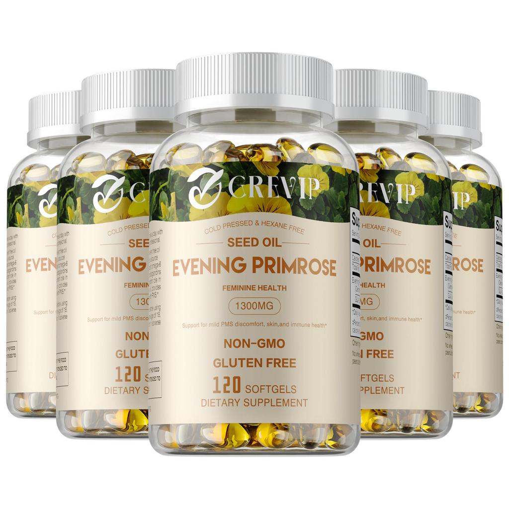 GREVIP - 1300 mg Evening Primrose Oil Capsules - Skin and Immune Health - Women's Health
