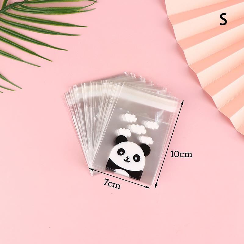 100 шт./упак. самоклеящиеся мешочки для печенья в виде панды, свадебные мешочки для конфет