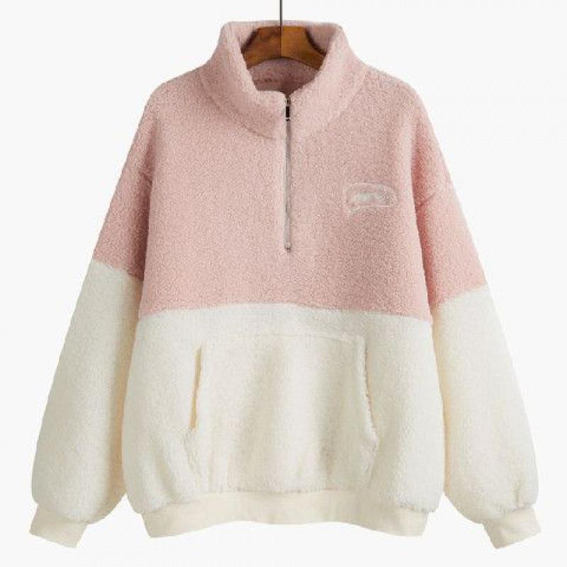 Women's Cozy Lamb Wool Two-Piece Suit: Plush Outerwear with Wide-Leg Pants for Autumn and Winter